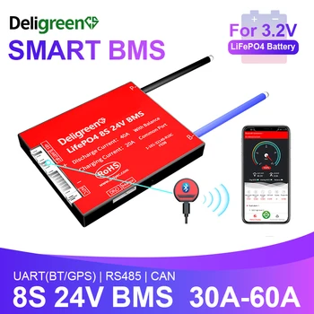 8S Smart BMS 30A 40A 60A lítium-iónová 3.2 V LiFePO4 batérie ochrany s Bluetooth UART LCD 485 je MOŽNÉ pre solárny panel