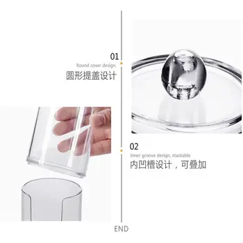 90g transparentné kolo bavlnenou handričkou kozmetické úložný box tovar pre domácnosť kúpeľňa ploche zmes skladovanie akryl