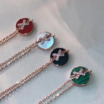 925 sterling silver kola medaila kríž náhrdelník žena 18k rose gold chaumet pôvodnej značky veľkoobchod Pre ženy, Jemné šperky