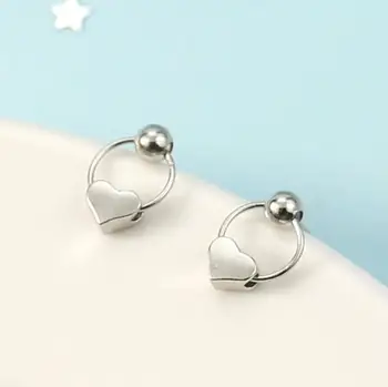 925 Sterling Silver Vianočný Darček Šperky kórejský Srdce Stud Náušnice Pre Ženy 2020 Grils Žena pendientes mujer moda eh1360