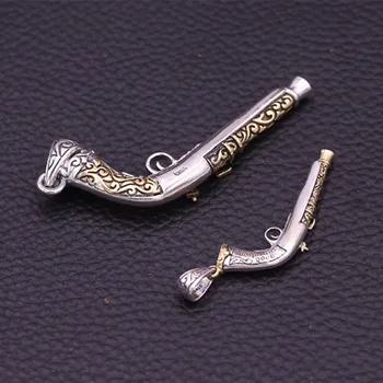 925 Sterling Silver Šperky Retro Stredoveké Pištole Mužov A Žien, Trend Náhrdelník Prívesok Osobnosti Pár Príslušenstvo
