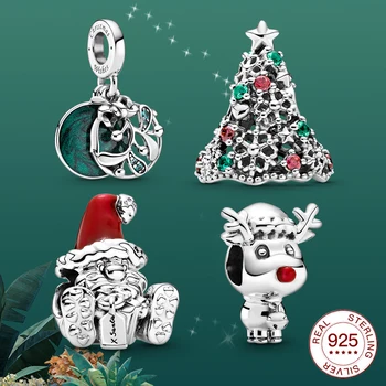 925 Sterling Silver Šumivé CZ Smalt Santa Claus Módne Šperky Vhodné pre Ženy Nosiť