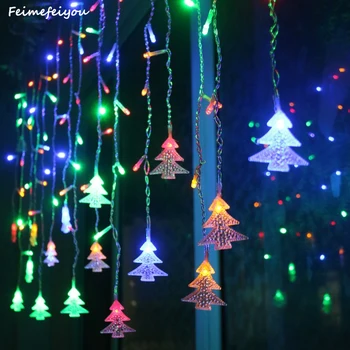 96/216 LED cencúľ opony svetlo string Vianočný stromček štýl rozprávky na čítanie, spálne, obývacej izby záhrada Vianočnou atmosférou dekor