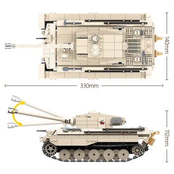 978pcs nemecký WW2 Tiger Kráľ Nádrž Stavebné Bloky Vojenského Tanku Vojak, Zbraň Číselné Bloky Darčeky, Hračky pre Chlapcov