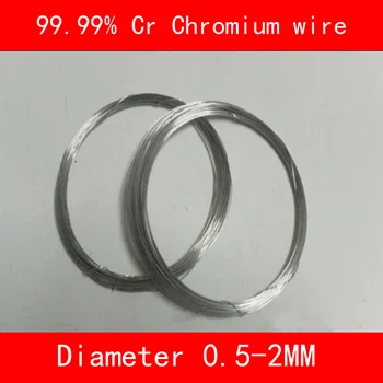 99.999% čistého Chrómu drôt priemer 0,3 mm 0,5 mm 0.8 mm 1 mm 1,5 mm, dĺžka 1000mm kovové Cr linka pre lab urob si sám
