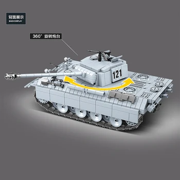 990PCS Vojenský Tank Panther 121 Stavebné Bloky Vojenské Bloky Technic WW2 Tank Soldier Údaje Zbraň časti Tehly Deti Hračky