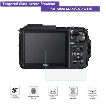 9H Tvrdené Sklo LCD Screen Protector Real Sklo Shield Fólia Pre Nikon COOLPIX AW130 Kamery Príslušenstvo