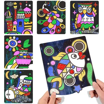 9pcs DIY Magické Umenie Nálepky Maľovanie pre Deti Umenia Roztomilý Kreslený Tvorivé Nálepky pre Deti Darček