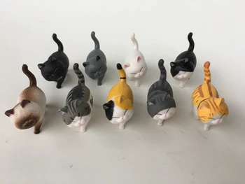9PCS/VEĽA mini cat kawaii ACTOYS Japonskom Anime Krásne Zvony Mačka Dovolenku Dar akcie obrázok zberateľskú model hračky pre deti