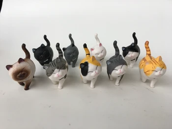 9PCS/VEĽA mini cat kawaii ACTOYS Japonskom Anime Krásne Zvony Mačka Dovolenku Dar akcie obrázok zberateľskú model hračky pre deti