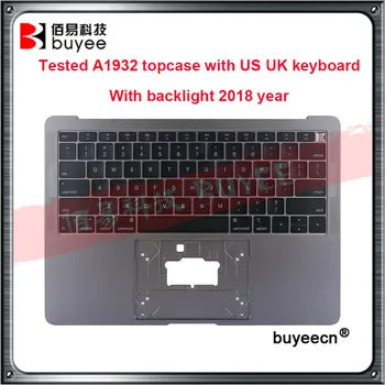 A1932 Originálne Nové opierka dlaní A1932 topcase s NAMI UK klávesnica S podsvietením Silver Grey Zlato pre Macbook Air 13