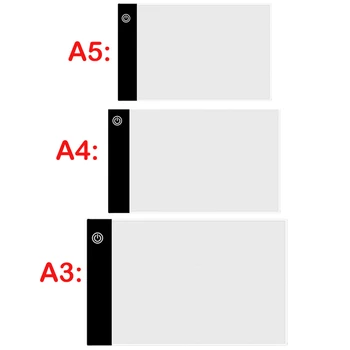 A3 A4/A5 Veľkosť Tri Úrovne Stmievateľné Led Light Pad,Tablet Ochrana Očí Jednoduchšie pre Diamond Maľovanie Výšivky Nástroje a Príslušenstvo