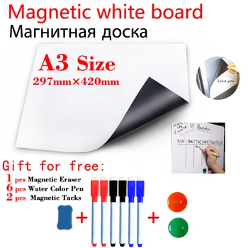 A3 Veľkosť Magnetu Tabuľa Rada Chladnička pre Deti Magnetické Biele Suché stieracie Tabule Kuchyne, Kancelárie výveskách Študentského kancelárske potreby