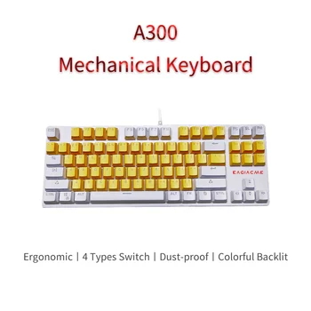 A300 Mechanical Gaming Keyboard Mix Podsvietený Modrá/Hnedá 4 Typy Prepínač Hráč Klávesnice Dvakrát Farba Vstrekovanie Keycaps Ergonomické