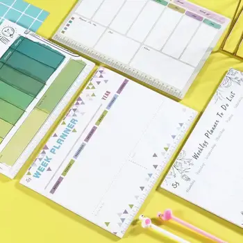 A4 Týždenný Plánovač Tvorivé Plán NoteBook 54 Listov Plán Organizátor Poznámkový Blok Školy Kancelárske Potreby Vestník Kancelárske Potreby