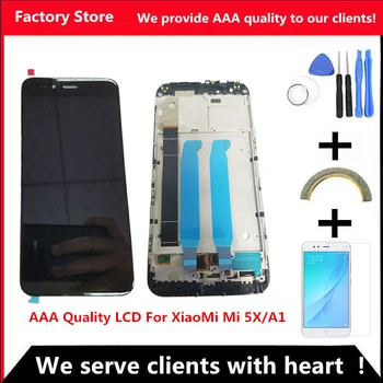 AAA Kvalitný LCD displej S Rámom Pre Xiao Mi A1 LCD Displej Náhrada Za Xiao 5X/A1 LCD Digiziter Montáž
