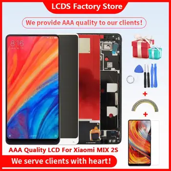 AAA Kvalitný LCD displej S Rámom Pre Xiao MIX 2S LCD Displej Pre Xiao MIX 2S LCD S Rám Obrazovky 10-Touch