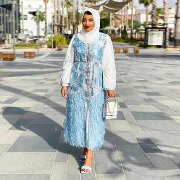 Abaya Dubaj Hidžáb Moslimských Módne Šaty Turecko Islam Oblečenie Maxi Večerné Šaty Pre Ženy, Župan Longue Musulman De Režim Kaftan