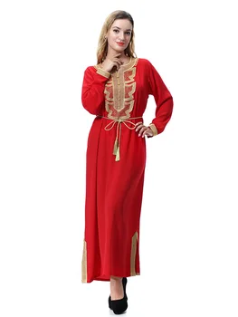 Abaya Dubaj pre Ženy, Ženy v Saudskej arábii Šaty Dlhé Sukne Jalabiya Islamskej Šaty Oblečenie Marocký Kaftan Moslimské Oblečenie Appliques TH919