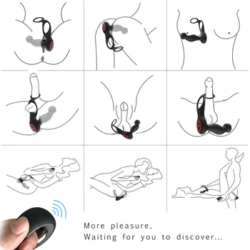 Abdo muž masáž prostaty análny vibrátor zadok plug s penis odkladu krúžok 12 režime silikónové stimulátor prostaty muža análny sex hračky