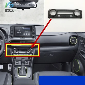 ABS Chrome Pre Hyundai Kona Kauai Encino 2019 2018 Uhlíkových Vlákien Automatická Klimatizácia Tlačidlá Switch Kryt Výbava Auto príslušenstvo