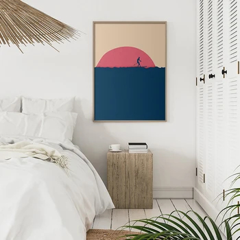 Abstrakt Japonský Sunrise Plagáty a Tlačí na Steny Umelecké Plátno na Maľovanie Obrázkov Na Obývacia Izba Škandinávskych Seascape Domova