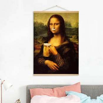 Abstraktné Maliarske Plátno Mona Lisa Pivo Plagáty a Výtlačkov pre Obývacej Izby obrazov na Stenu Moderných Domov Decoratio
