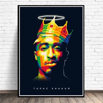 Abstraktné Umenie Hip Hop Rap Spevák Plátno na Maľovanie Tupac Shakur 2PAC Wall Art Plagáty a Potlačou obrazov na Stenu pre Miestnosti Domova