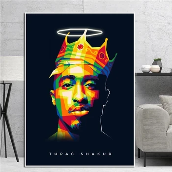 Abstraktné Umenie Hip Hop Rap Spevák Plátno na Maľovanie Tupac Shakur 2PAC Wall Art Plagáty a Potlačou obrazov na Stenu pre Miestnosti Domova