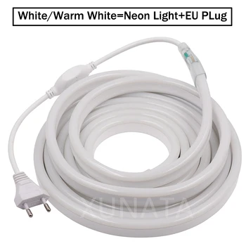 AC220V LED Neon Pásy Svetla SMD2835 120LEDs/M Flexibilné Neon Lano s EÚ Plug Nepremokavé Biela Teplá Biela na Ozdobu