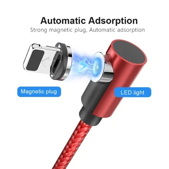 !ACCEZZ 2m Magnetické Rýchle Nabíjanie Kábel Pre iPhone, Samsung USB Typu C konektor Micro USB Kábel okolo+L Magnet Nabíjací Kábel Drôt