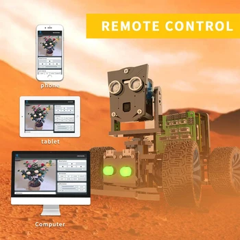 Adeept Mars Rover PiCar-B, WiFi, Smart Robot do Auta s programom Rozpoznávanie Reči, OpenCV Real-time Video Funkcia pre Raspberry Pi4/3