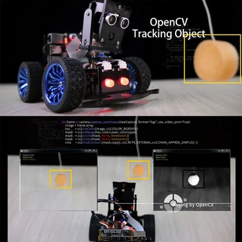 Adeept Mars Rover PiCar-B, WiFi, Smart Robot do Auta s programom Rozpoznávanie Reči, OpenCV Real-time Video Funkcia pre Raspberry Pi4/3