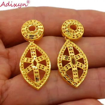 Adixyn 2020 India Šperky set Zlatá Farba Náhrdelníky Náušnice Pre Ženy Afriky Etiópskej Doplnky Strany N02231