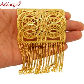 Adixyn Svadobné Veľká Veľkosť Bangles 24K Zlata Farba Medi Náramok/Náramok Etiópskej Etnických Šperky Dubaj Strana pre Ženy, Darčeky N12115