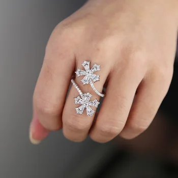 Adjustbale veľkosť prsta prsteň s cz svadobný prsteň, šperky pre ženy lady festival svadobné zásnubný prsteň, šperky