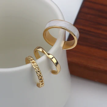 AENSOA Osobnosti Ročník Jednoduché Lesklý Široký Verzia Otvorenie Nastaviteľné Prstene pre Ženy 2020 Nové Trendy Krúžky Strana Šperky