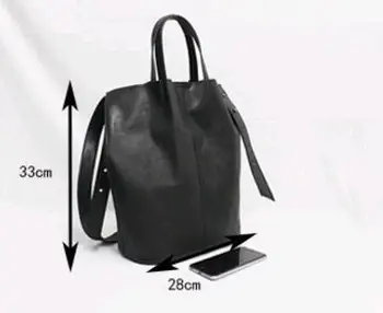 AETOO 2019 nové retro literárny pevné jednoduché, originálne kožené taška cez rameno wild módne kožené kabelky veľkú kapacitu vedro vrece