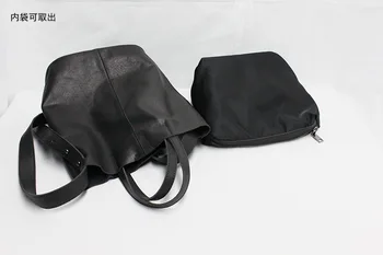 AETOO 2019 nové retro literárny pevné jednoduché, originálne kožené taška cez rameno wild módne kožené kabelky veľkú kapacitu vedro vrece