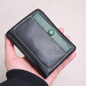 AETOO Kožené peňaženky žena krátkom úseku kórejská verzia kontrast farieb pracky ručné malé peňaženky mäkké kožené malé