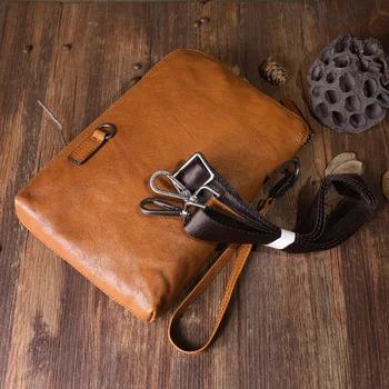 AETOO Originálne vintage kožené spojka taška Mužov prvá vrstva kožené kabelky Multifunkčná taška cez rameno mäkkej kože