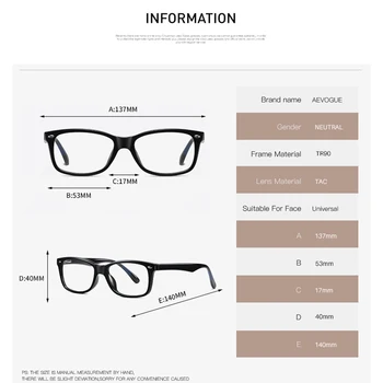 AEVOGUE Photochromic Okuliare Predpis Rám Mužov Optické Okuliare Ženy Okuliare Proti Modré Svetlo Okuliare AE0907