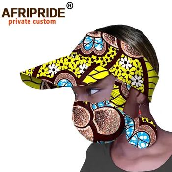 Africké Ankara Tlač Slnko Čiapky pre Ženy Ručné topee+matching náušnice +tvár A2028003