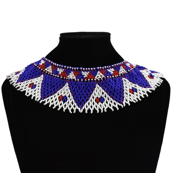 Africké Multicolor Vyhlásenie Choker Živice Perličiek Masajov Náhrdelníky Náušnice Nigéria Egyptský Boho Zulu Etnických Tribal Šperky Sady