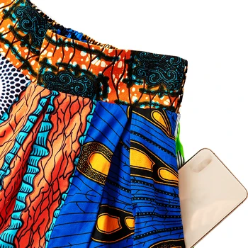 Africké módne sukne vosk bavlnená tkanina afriky tradičné oblečenie tlač vysoký pás dlhé sukne plus Veľkosť Afriky oblečenie