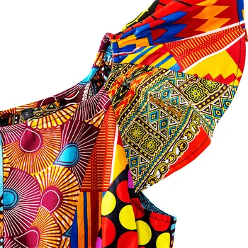 Africké oblečenie pre Ženy fashion top ankara tlač tričko vosk šitie vrchol afriky tradičné oblečenie žien, vysoký pás slim top