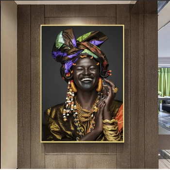 Africké Smeje Čierne Ženy Obrázok Plátno na Maľovanie na Stenu, Kresby, Plagáty Vytlačí na Stenu Obrázok pre Obývacia Izba Domov Cuadros