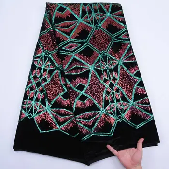 Africké Čipky Textílie 2020 Vysoko Kvalitnej Čipky Velvet Textílie S Flitrami Afriky Francúzsky Nežnej Čipky Textílie Pre Nigérijský Strany S1767