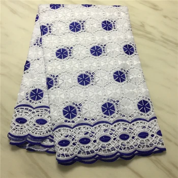 Africké čipky textílie s výšivky najnovšie swiss voile Čipky bavlnená Tkanina pre ženy šaty 5yards