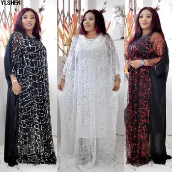 Africké Šaty Pre Ženy 2019 Dashiki Afrike Oblečenie Moslimských Dlhé Šaty Kvalitnú Módu Flitrami Šaty, Afriky Šaty Oblečenie
